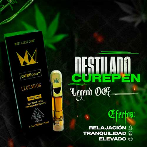 Destilado Cure Pen 100 Cnabis . thc